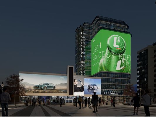 高明るさデジタル透明LEDディスプレイ P15.6mm IP65 500*1000mm