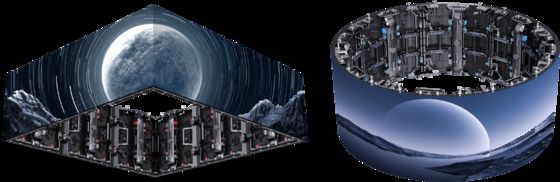 500x500mm 鋳造型アルミキャビネット スタジアム周辺 LEDディスプレイ ステージ 教会放送スタジオ